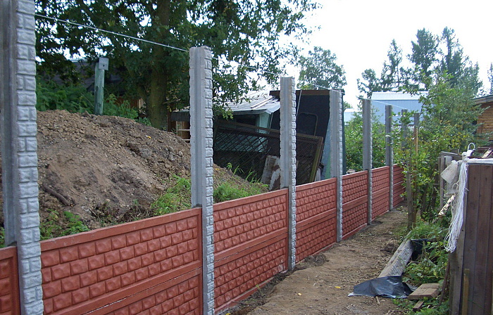 Заборные секции из бетона