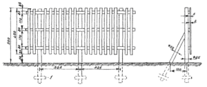 Схема вертикального крепления деревянного материала на каркас ограждения
